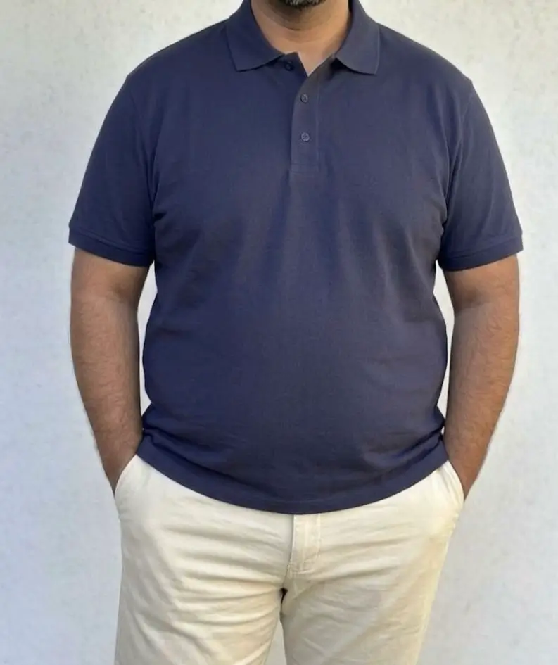 Polera pique azul marino