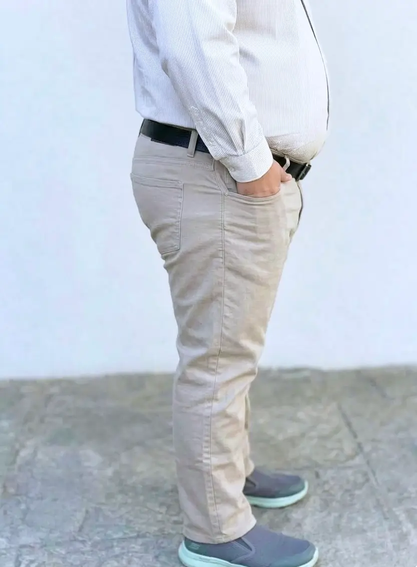 Pantalón gabardina crudo corte jeans