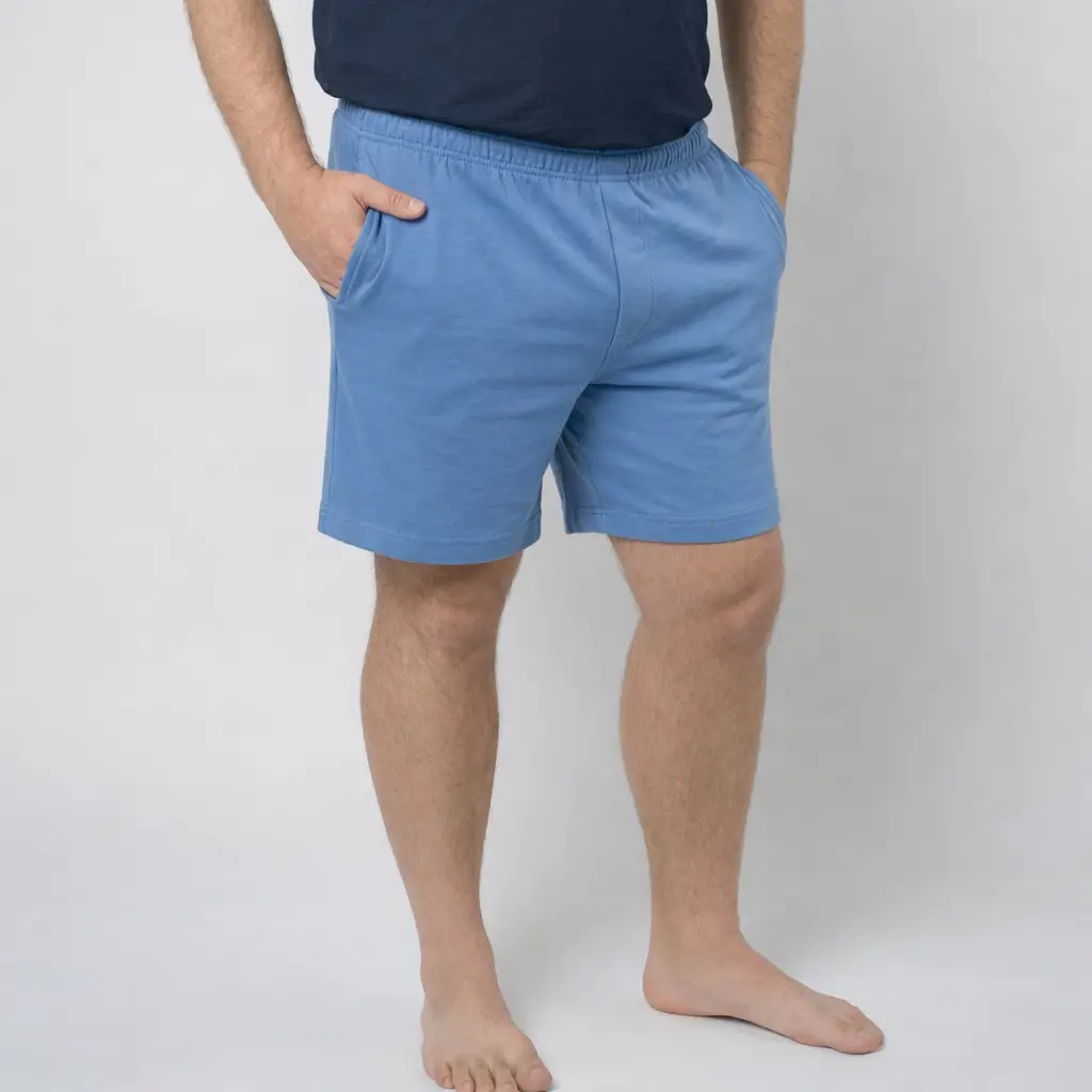 Short pijama algodón celeste