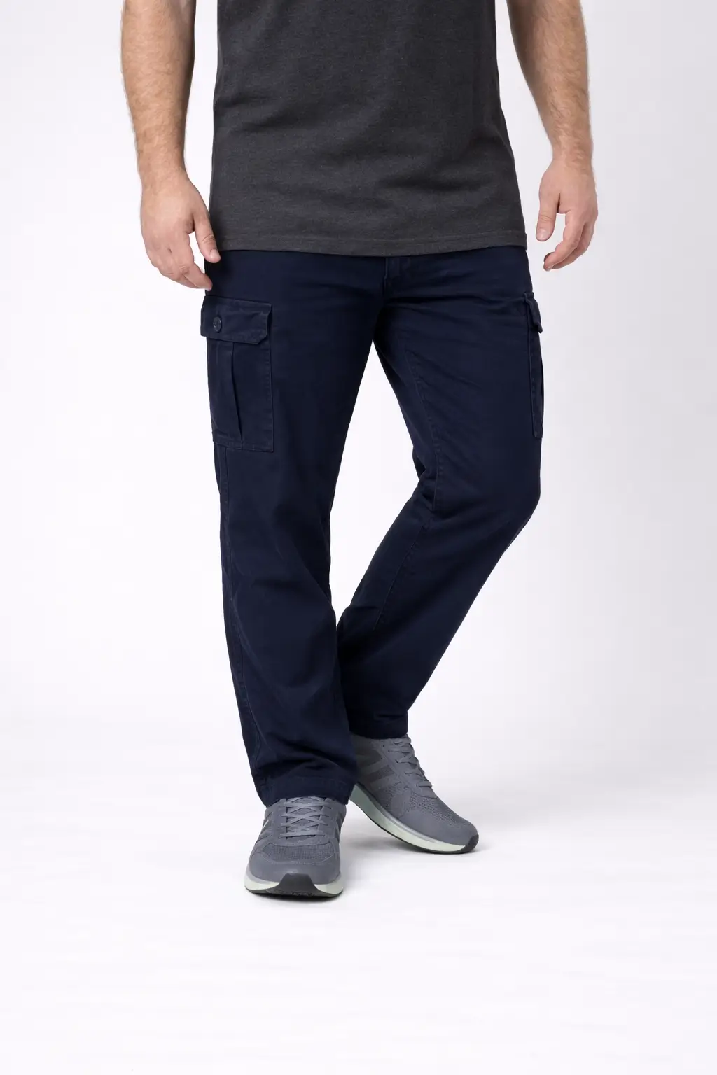 Pantalón gabardina cargo azul