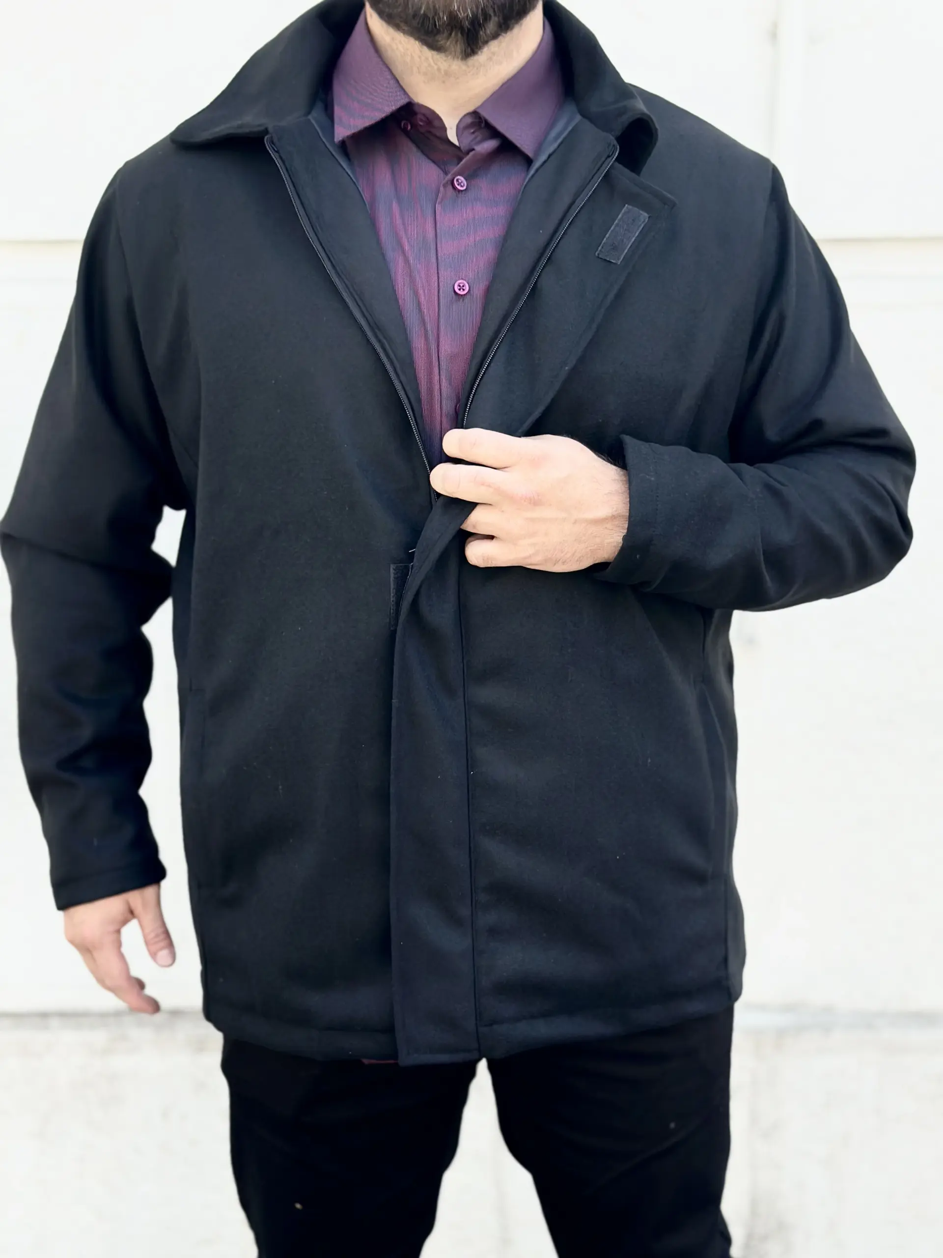 Chaqueta lanilla negra