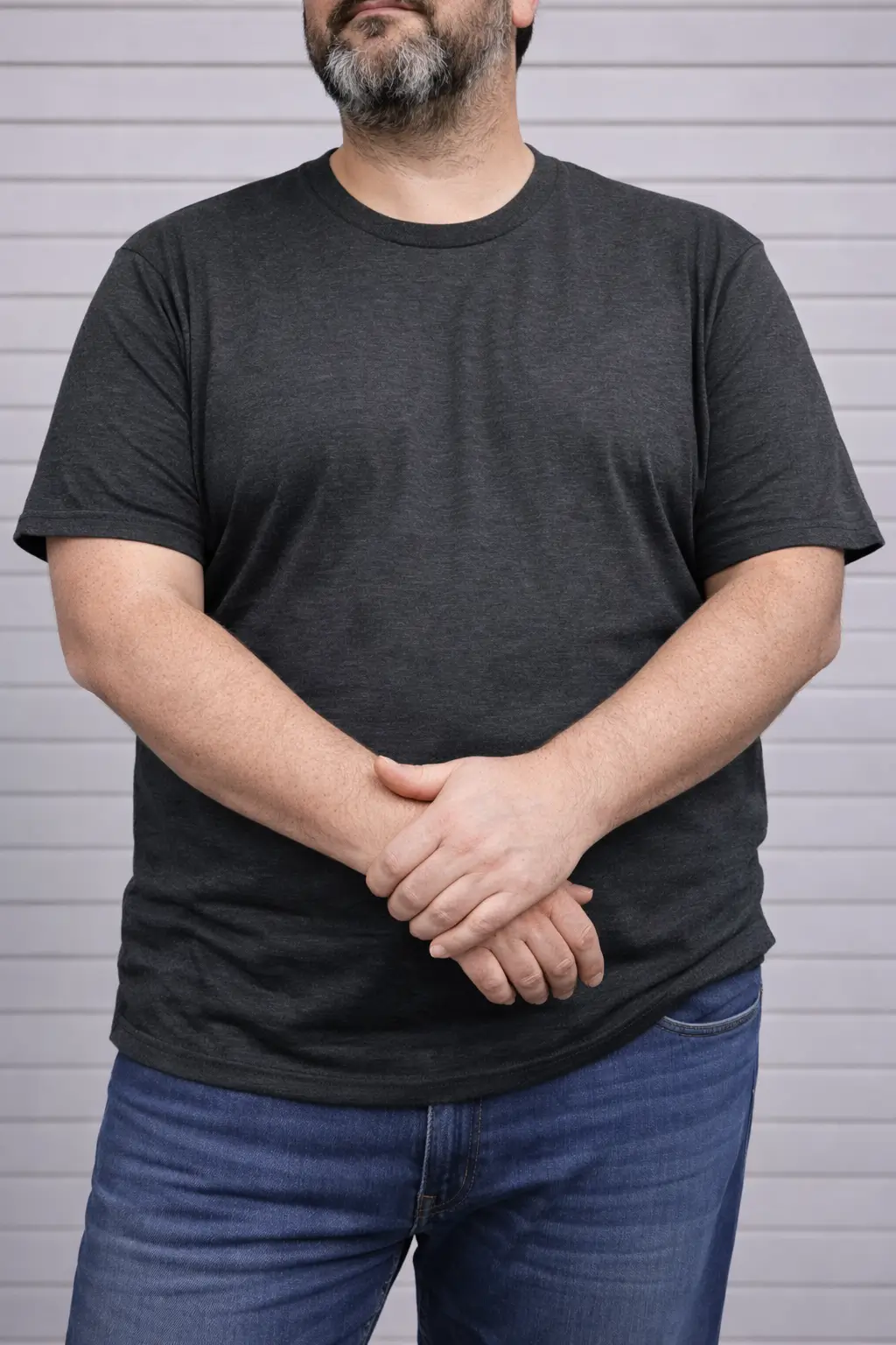 Polera algodón gris jaspeado