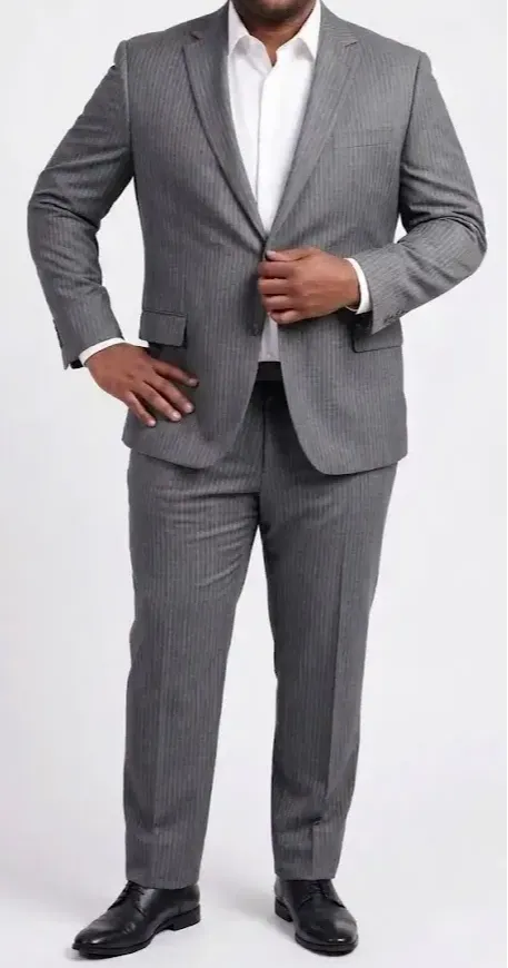 Traje 2 piezas gris linea