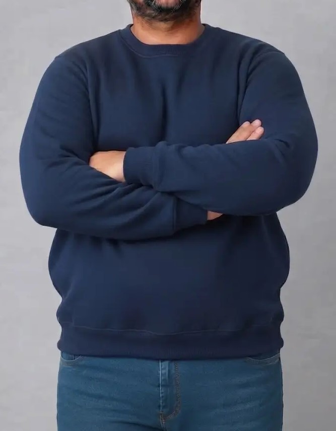 Polerón algodón azul marino sin gorro