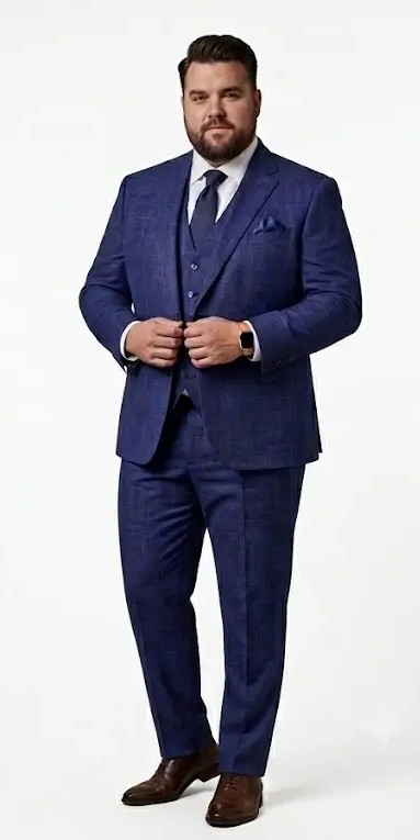 Traje 2 piezas azul cuadrille