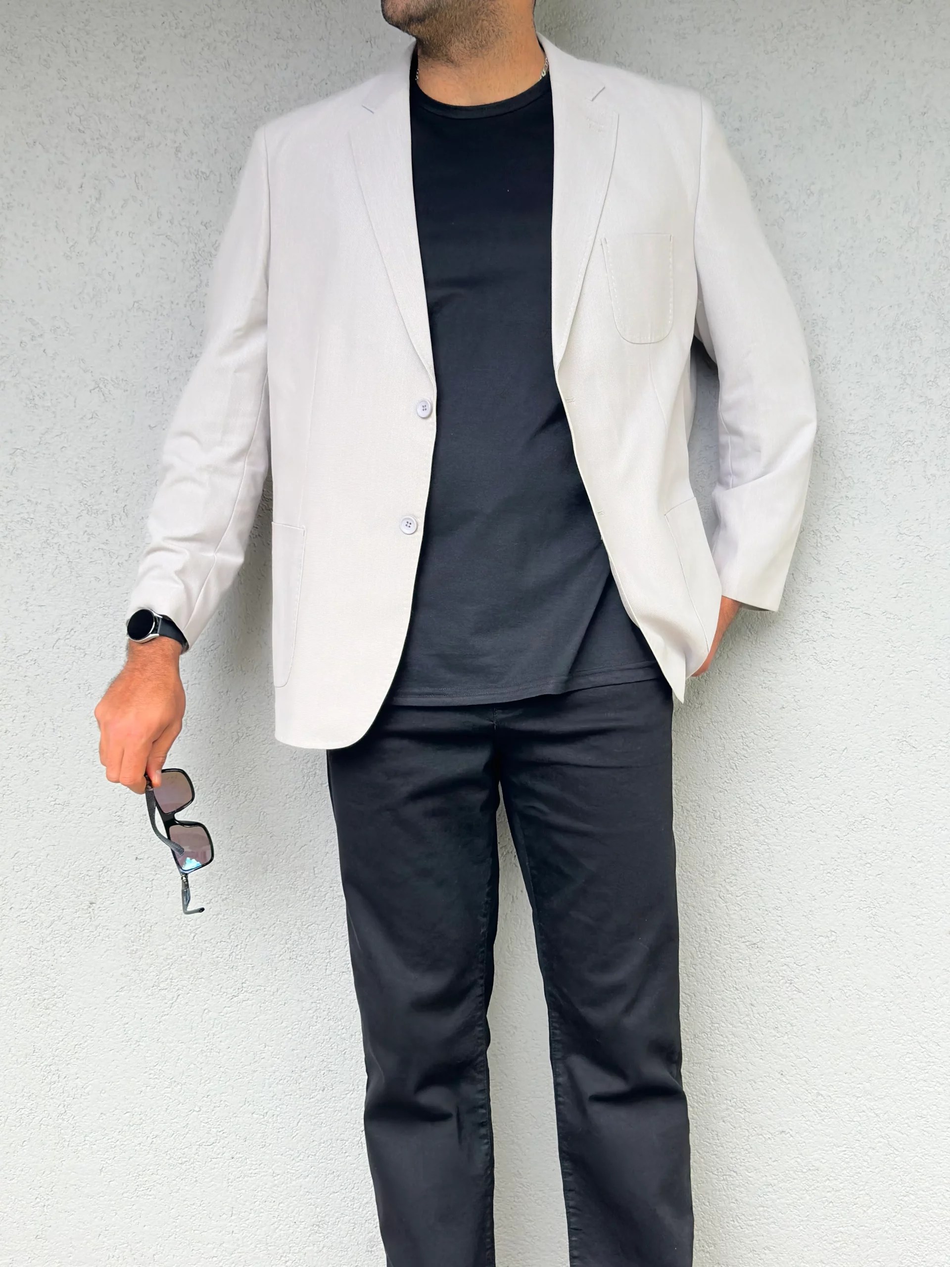 Pantalón gabardina negro semiformal