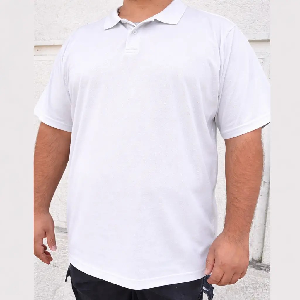 Polera pique blanca