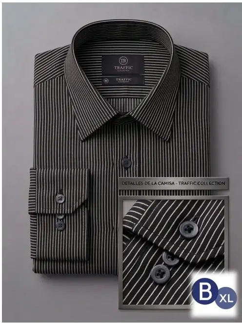 Camisa Negro Lineas Traffic 