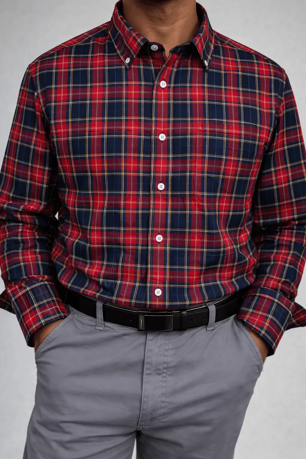 Camisa cuadrille azul rojo